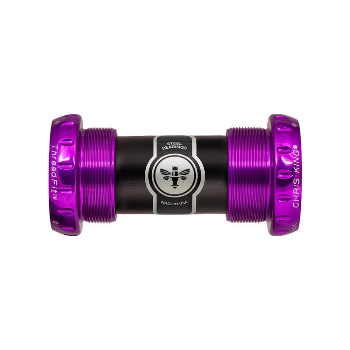 CHRIS KING BOTTOM BRACKET THREADFIT 24MM, STEEL-BEARINGS, 3D VIOLET