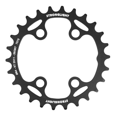 PLATEAU VTT 4BRA D.64 POUR SHIMANO XT M8000-SLX M7000 DOUBLE STRONGLIGHT 26DTS INTERIEUR NOIR 11V. NON FILETE PLATEAU VTT 4BRA D.64 POUR SHIMANO XT M8000-SLX M7000 DOUBLE STRONGLIGHT 26DTS INTERIEUR NOIR 11V. NON FILETE