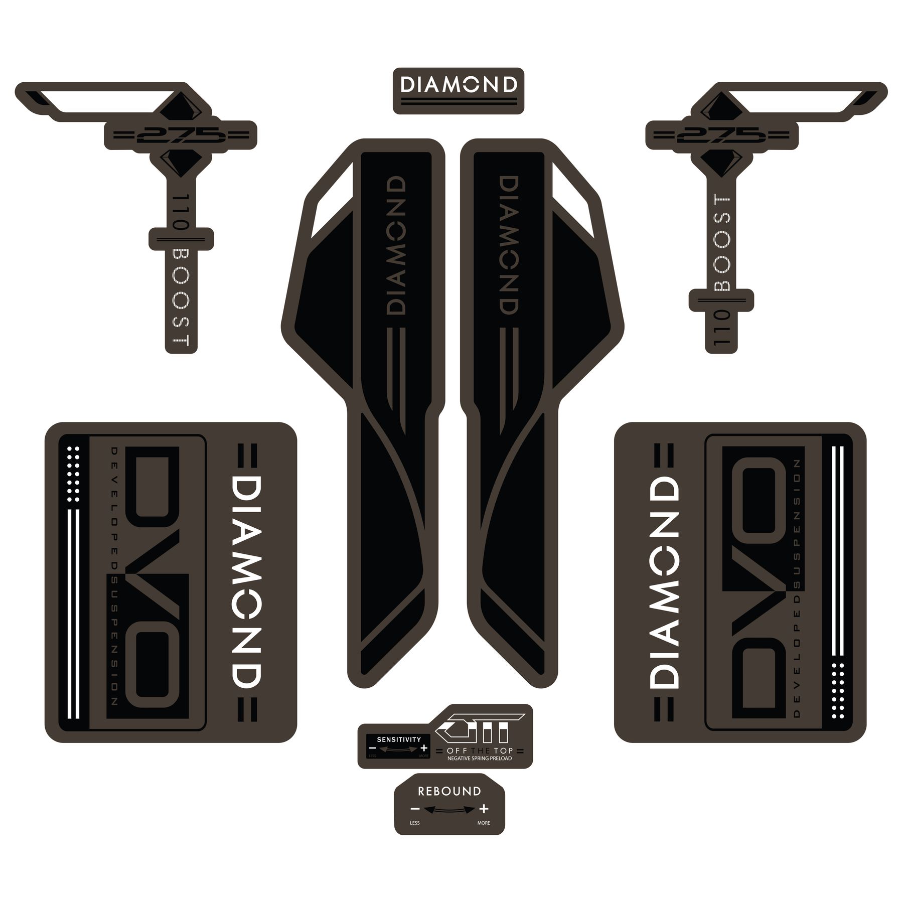 DVO DIAMOND D1 BOOST DECAL SET, 27.5"