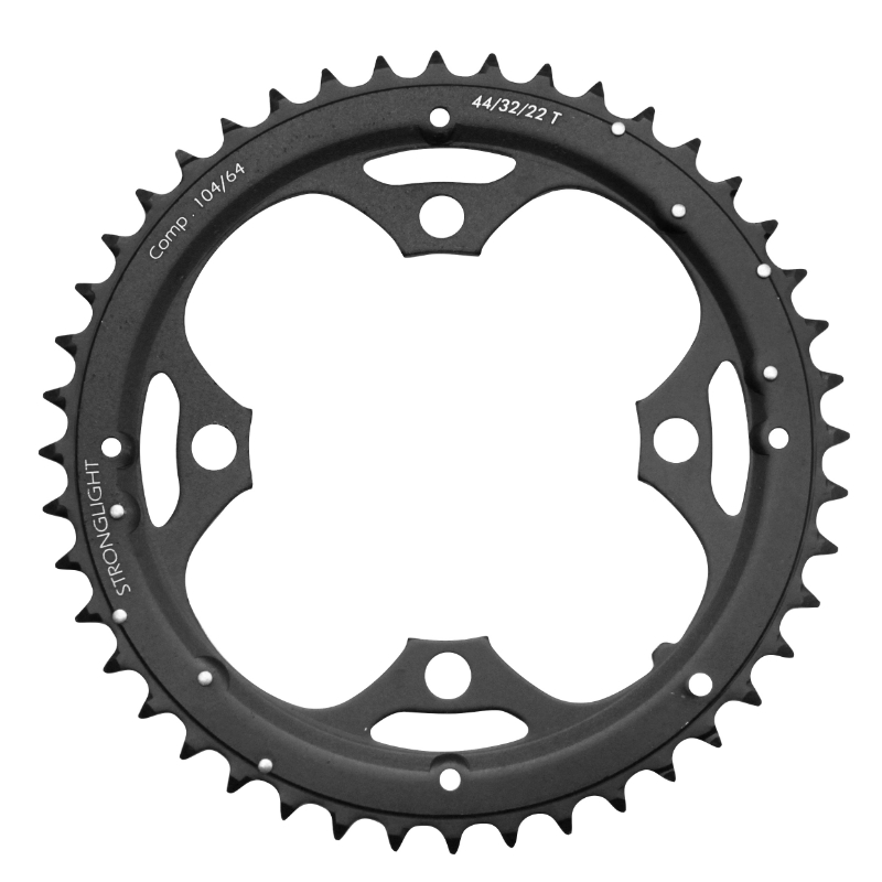 PLATEAU VTT 4BRA D.104 STRONGLIGHT TRIPLE 44DTS EXTERIEUR NOIR ALU 8-9V. PLATEAU VTT 4BRA D.104 STRONGLIGHT TRIPLE 44DTS EXTERIEUR NOIR ALU 8-9V.