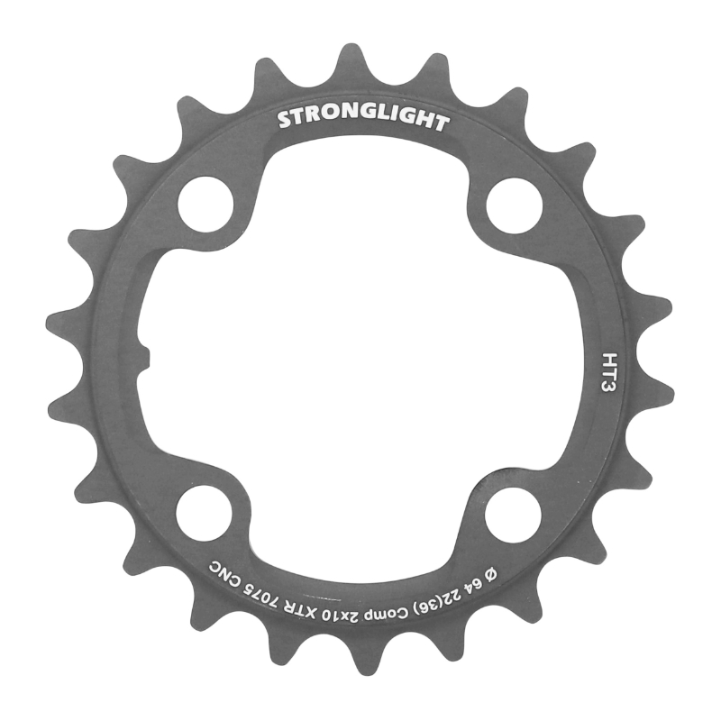 PLATEAU VTT 4BRA D.64 POUR SHIMANO XTR M980 STRONGLIGHT HT3 DOUBLE 22DTS INTERIEUR NOIR (POUR EXTERIEUR 36DTS) NON FILETE 10V. PLATEAU VTT 4BRA D.64 POUR SHIMANO XTR M980 STRONGLIGHT HT3 DOUBLE 22DTS INTERIEUR NOIR (POUR EXTERIEUR 36DTS) NON FILETE 10V.