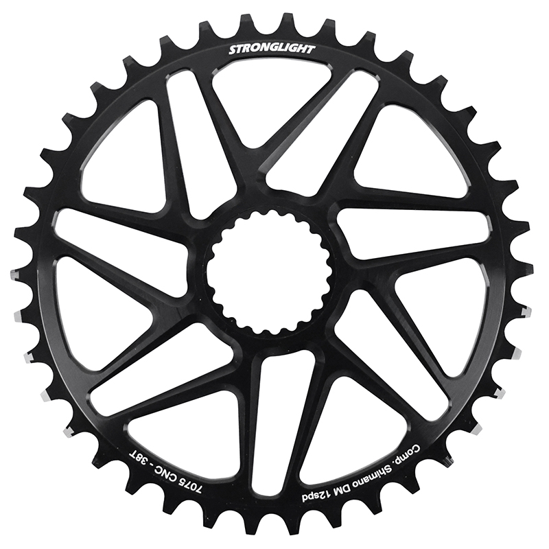 PLATEAU VTT DIRECT MOUNT POUR SHIMANO FC-M6100-M6120-M6130-FC-M7100-M7120-M7130-FC-M8100-M8120-M8130 STRONGLIGHT MONO ALU NOIR 38DTS - EPAISSEUR 3MM 12V. PLATEAU VTT DIRECT MOUNT POUR SHIMANO FC-M6100-M6120-M6130-FC-M7100-M7120-M7130-FC-M8100-M8120-M8130 STRONGLIGHT MONO ALU NOIR 38DTS - EPAISSEUR 3MM 12V.