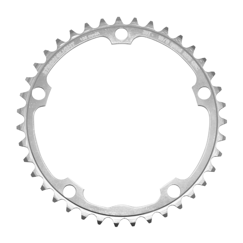 PLATEAU ROUTE 5BRA D.135 STRONGLIGHT 39DTS INTERIEUR CAMPAGNOLO ARGENT ALU 7075 (AXE CARRE) 9-10V. PLATEAU ROUTE 5BRA D.135 STRONGLIGHT 39DTS INTERIEUR CAMPAGNOLO ARGENT ALU 7075 (AXE CARRE) 9-10V.