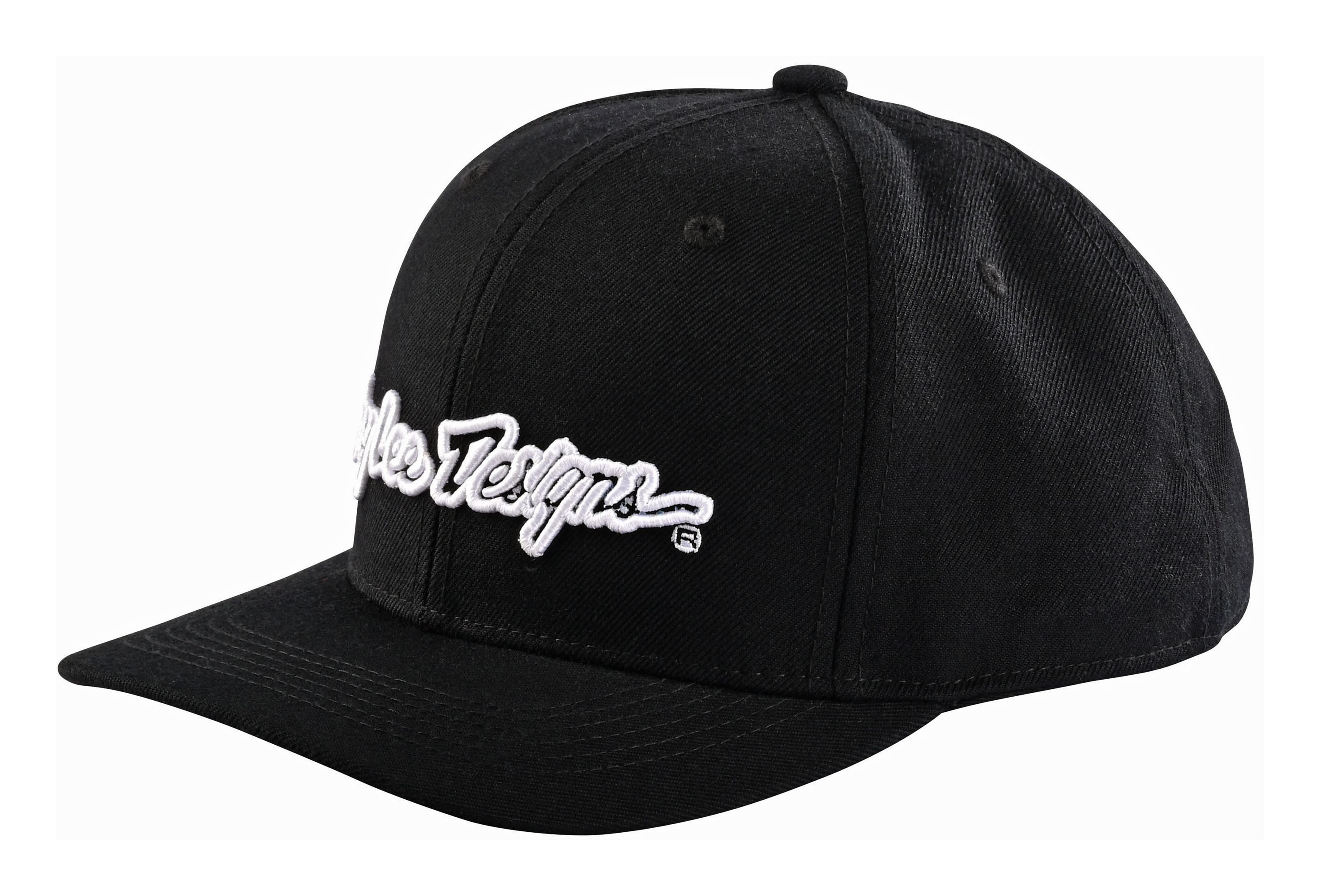 TROY LEE DESIGNS CURVED SNAPBACK CAP, SIGNATURE, BLACK/WHITE, ONE SIZE, ONE SIZE