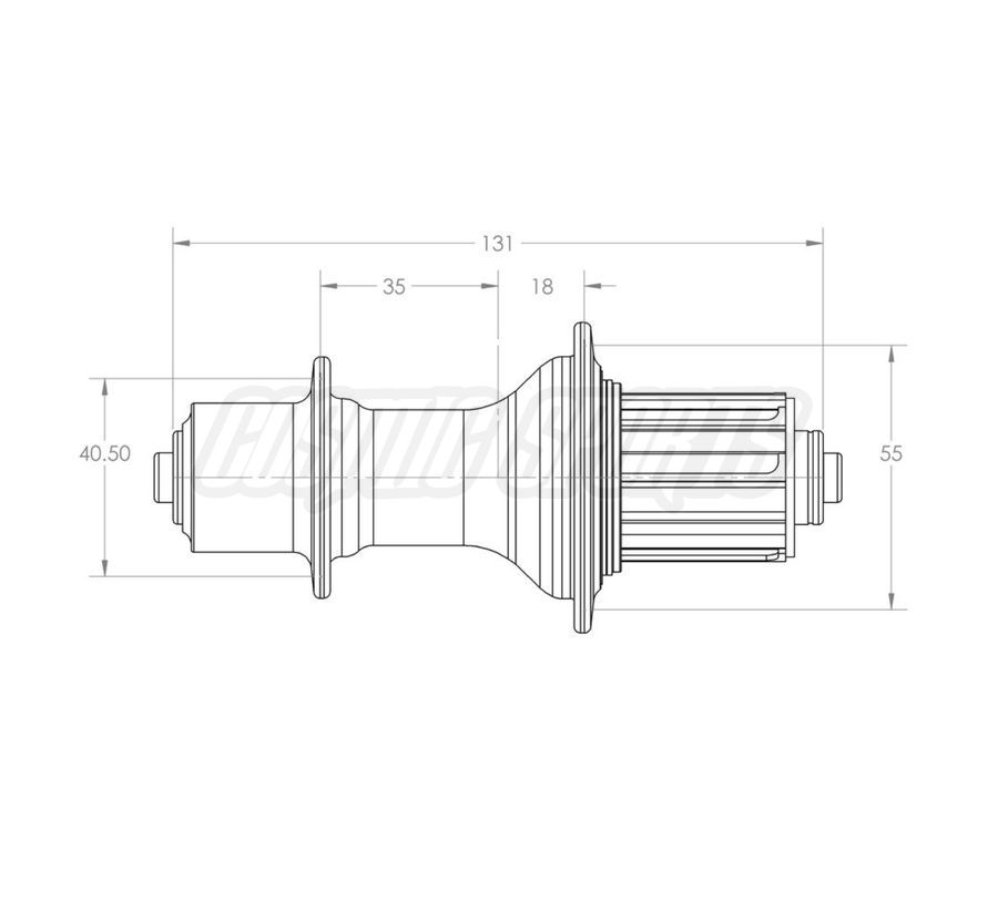 WHITE INDUSTRIES T11 HUB REAR, 130X10MM QR, 32 H., CAMPAGNOLO
