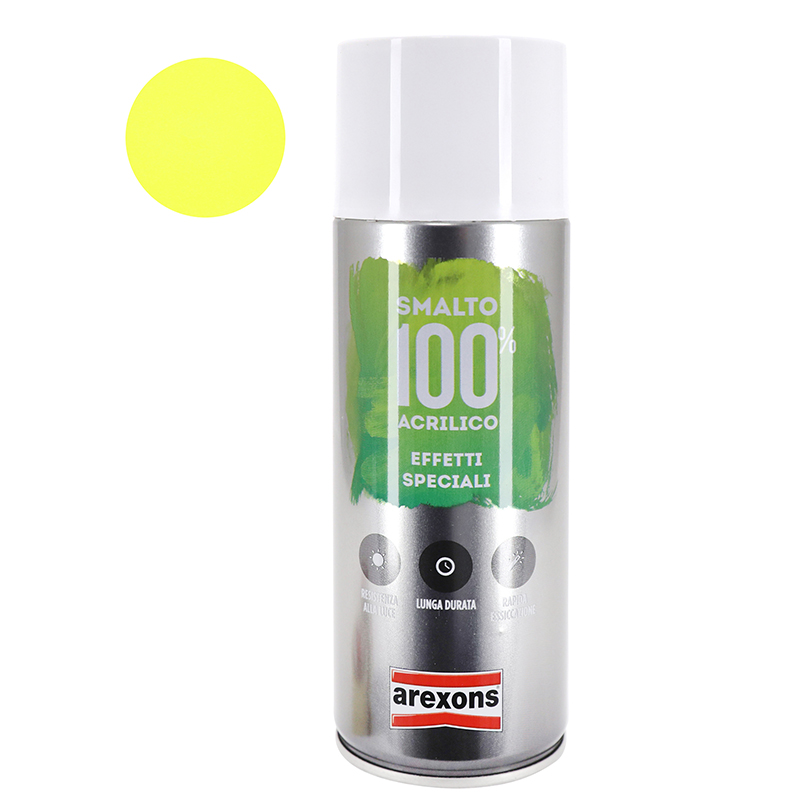 BOMBE DE PEINTURE AREXONS ACRYLIQUE 100 FLUO JAUNE AEROSOL 400 ML (3685)
