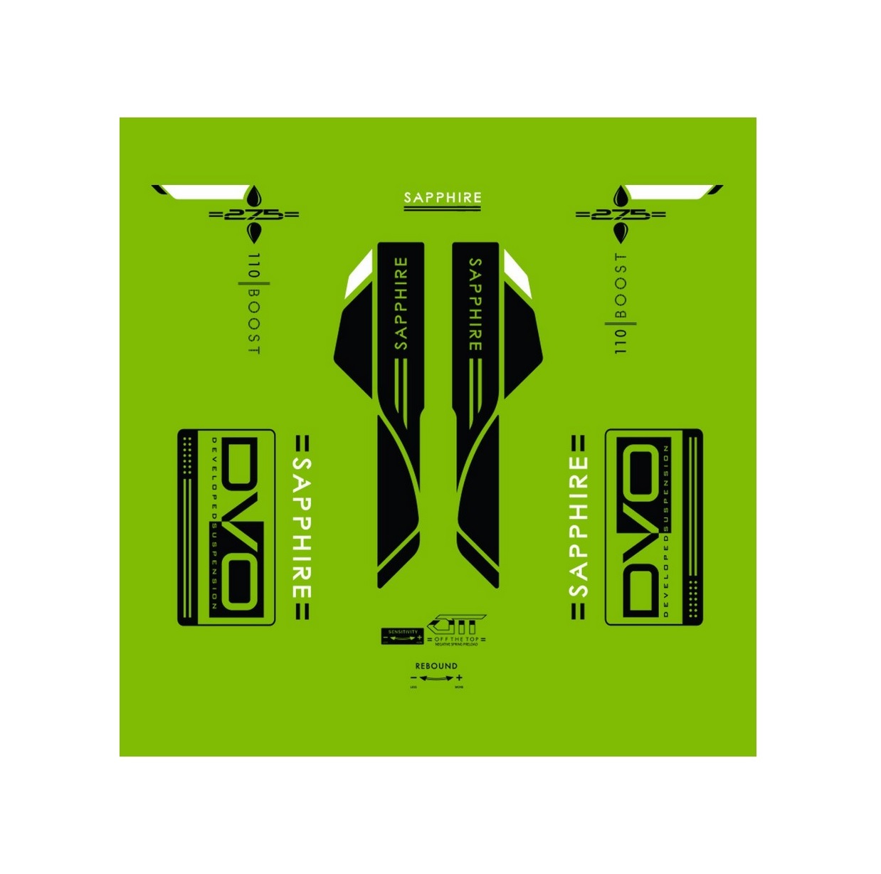 DVO DECAL SET, 29", SAPPHIRE 32MM