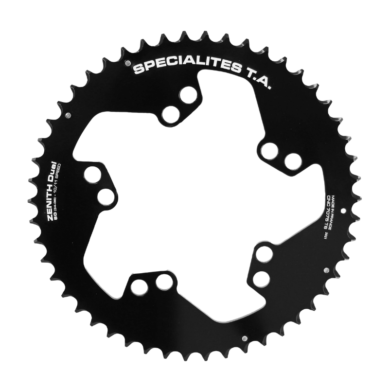 PLATEAU ROUTE 5BRA D.110-130 POUR PEDALIER LOOK ZED TA 50DTS EXTERIEUR NOIR ALU 7075 10-11V. PLATEAU ROUTE 5BRA D.110-130 POUR PEDALIER LOOK ZED TA 50DTS EXTERIEUR NOIR ALU 7075 10-11V.