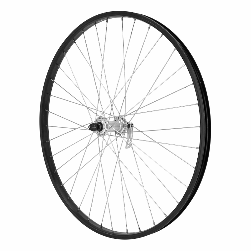 ROUE VTT PATIN BLOCAGE 26" M110 AVANT NOIR MOYEU ARGENT ALU JANTE 21C ROUE VTT PATIN BLOCAGE 26" M110 AVANT NOIR MOYEU ARGENT ALU JANTE 21C