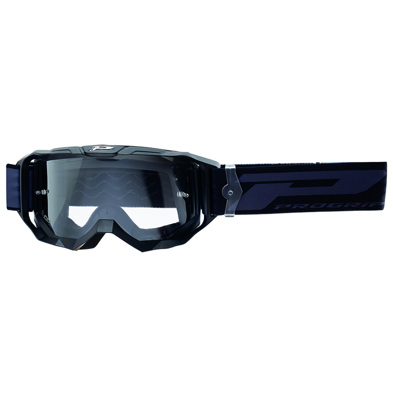 MASQUE-LUNETTES CROSS PROGRIP 3300 TR VISION GO NOIR MAT ECRAN TRANSPARENT ANTI-RAYURES-ANTI U.V.-ANTI-BUEE (HOMOLOGUE CE-EN-N° AC-96025 REV.2)