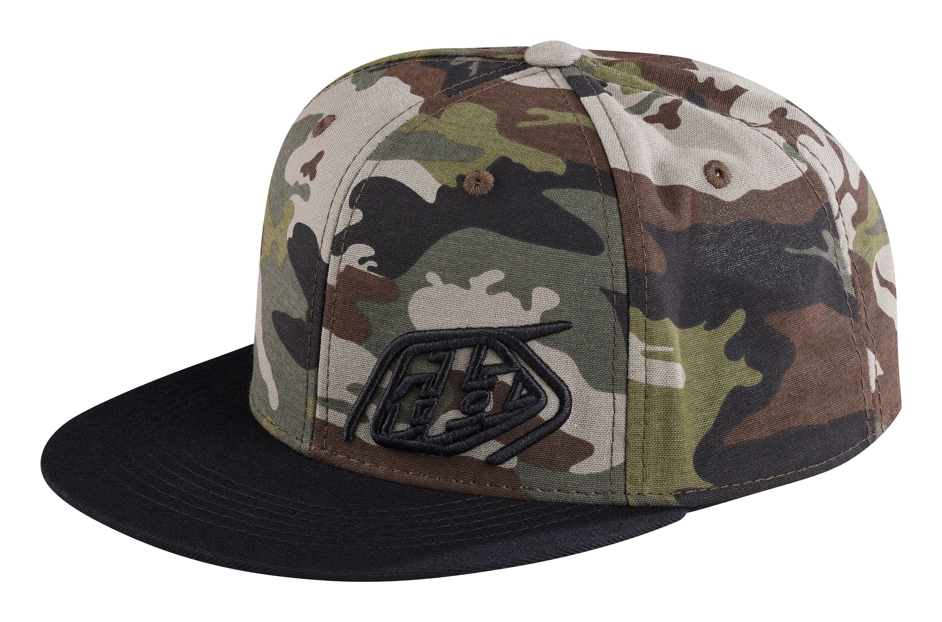 TROY LEE DESIGNS SNAPBACK CAP, SLICE CAMO, ARMY GREEN/BLACK, ONE SIZE, ONE SIZE
