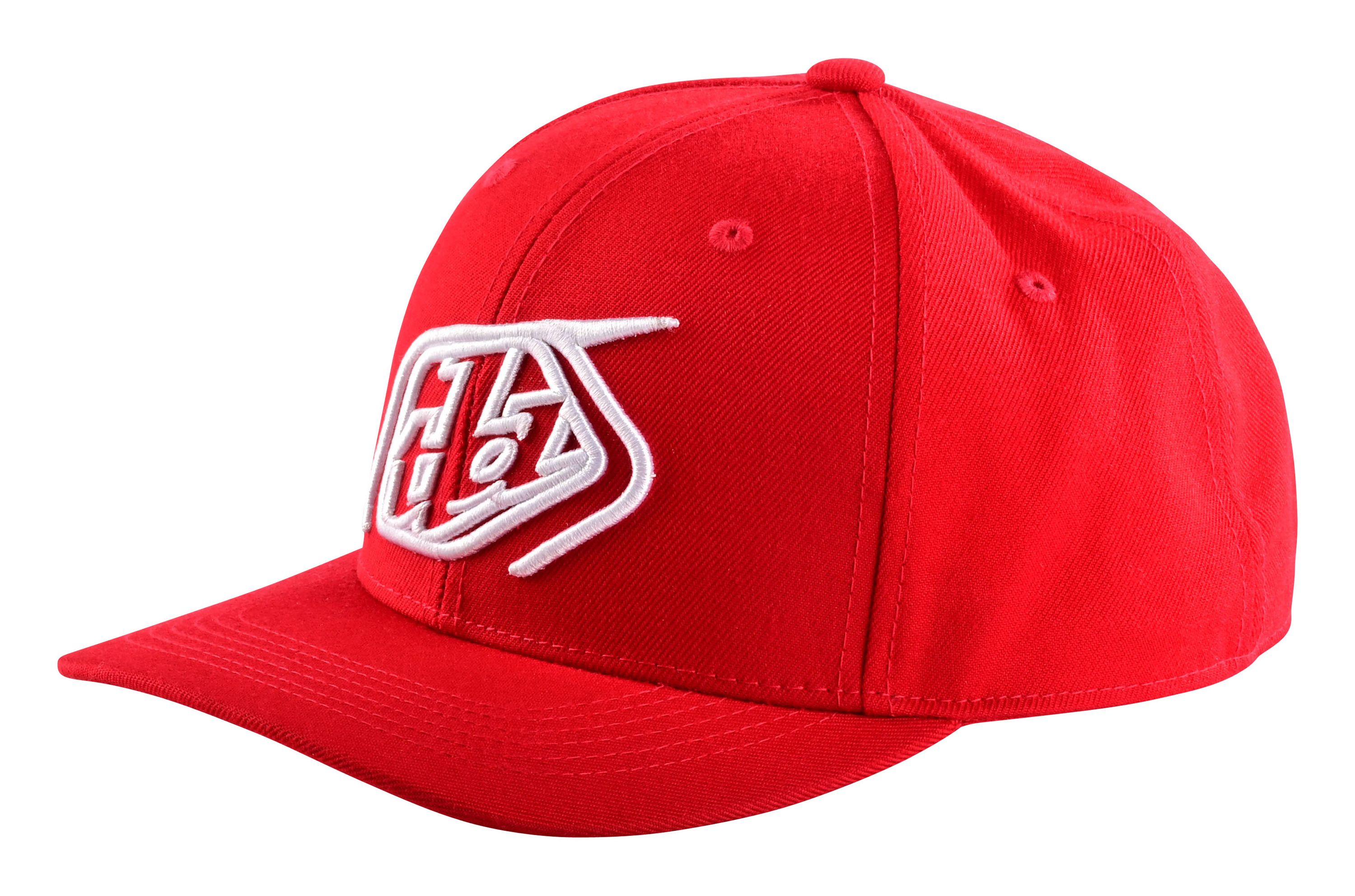 TROY LEE DESIGNS CURVED SNAPBACK CAP, CROP, RED/WHITE, ONE SIZE, ONE SIZE