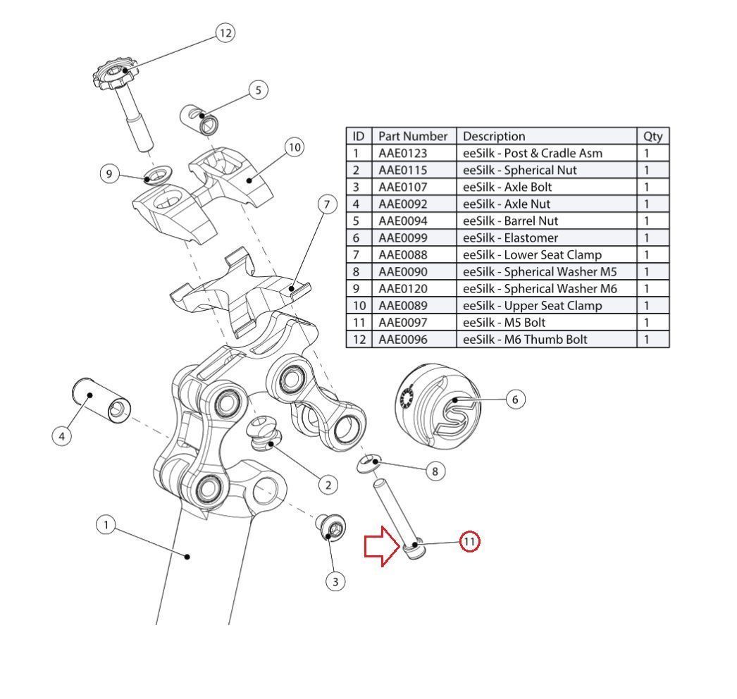 CANE CREEK CLAMP SCREW ,4MM HEX, REAR, EESILK CANE CREEK CLAMP SCREW ,4MM HEX, REAR, EESILK