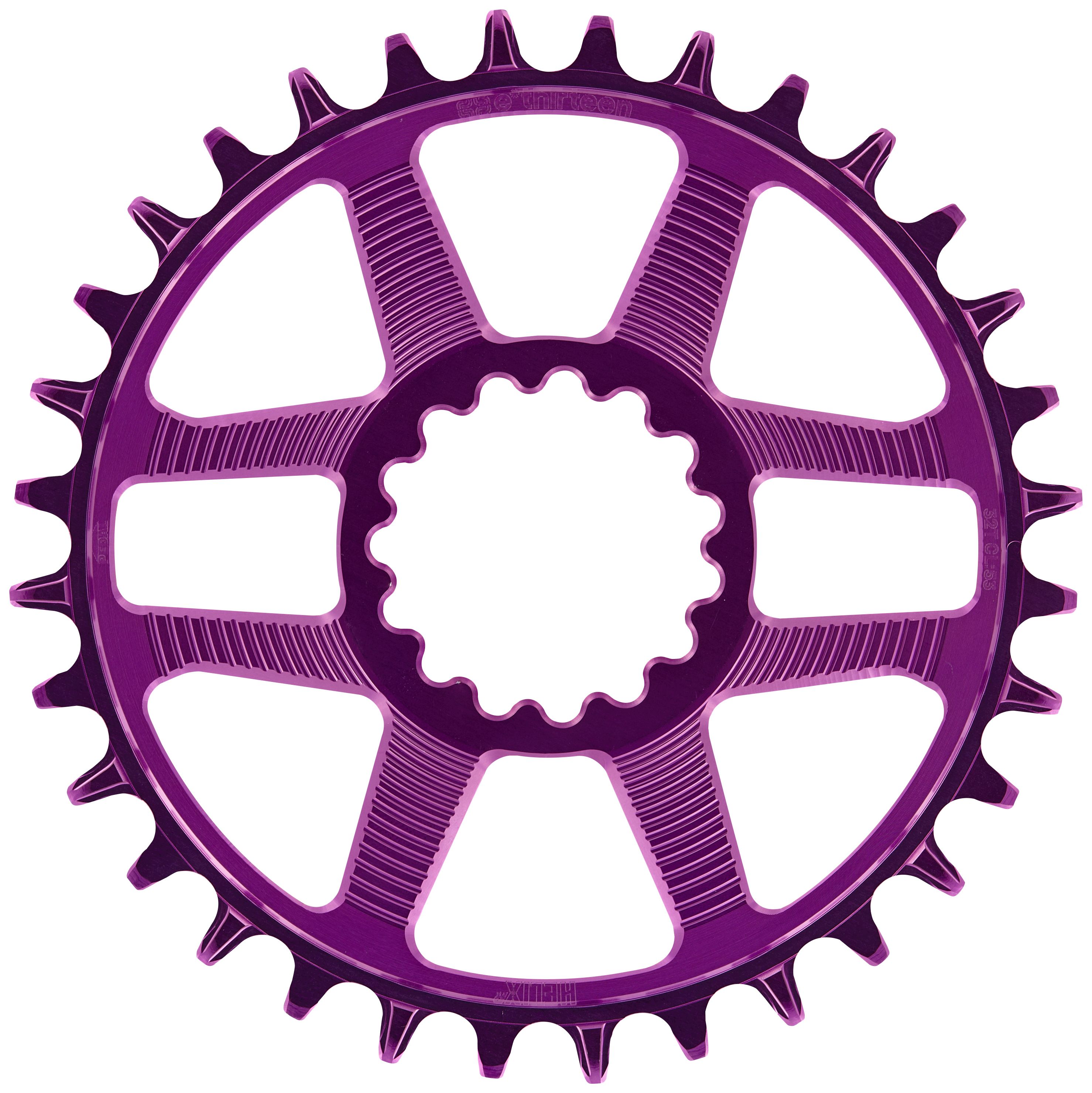 E*THIRTEEN HELIX R GUIDERING DIRECT MOUNT CHAINRING, 32 T., 52/55MM CHAIN LINE, 11/12-SPD, EGGPLANT E*THIRTEEN HELIX R GUIDERING DIRECT MOUNT CHAINRING, 32 T., 52/55MM CHAIN LINE, 11/12-SPD, EGGPLANT