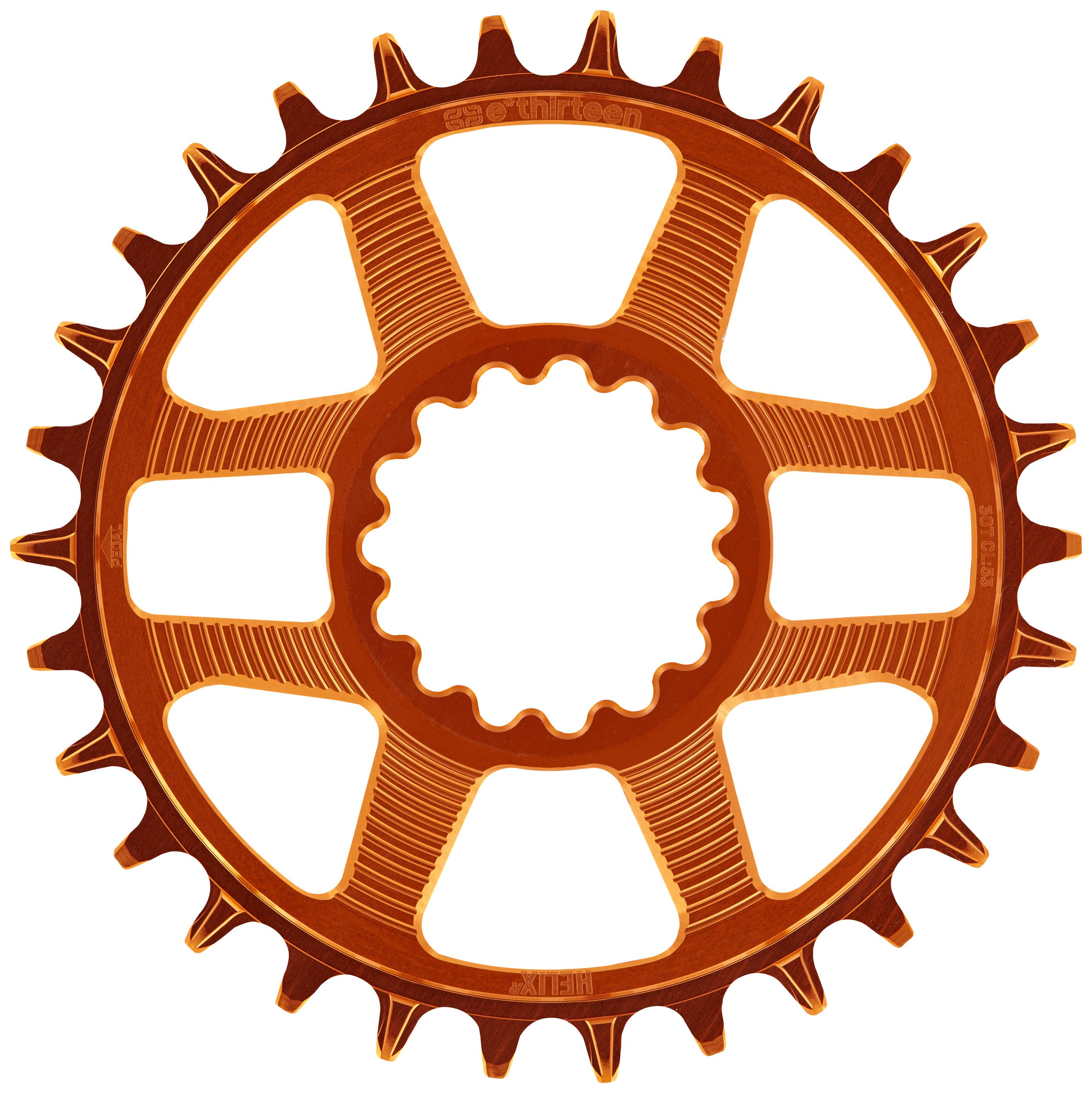 E*THIRTEEN HELIX R GUIDERING DIRECT MOUNT CHAINRING, 30 T., 52/55MM CHAIN LINE, 11/12-SPD, NARANJA E*THIRTEEN HELIX R GUIDERING DIRECT MOUNT CHAINRING, 30 T., 52/55MM CHAIN LINE, 11/12-SPD, NARANJA