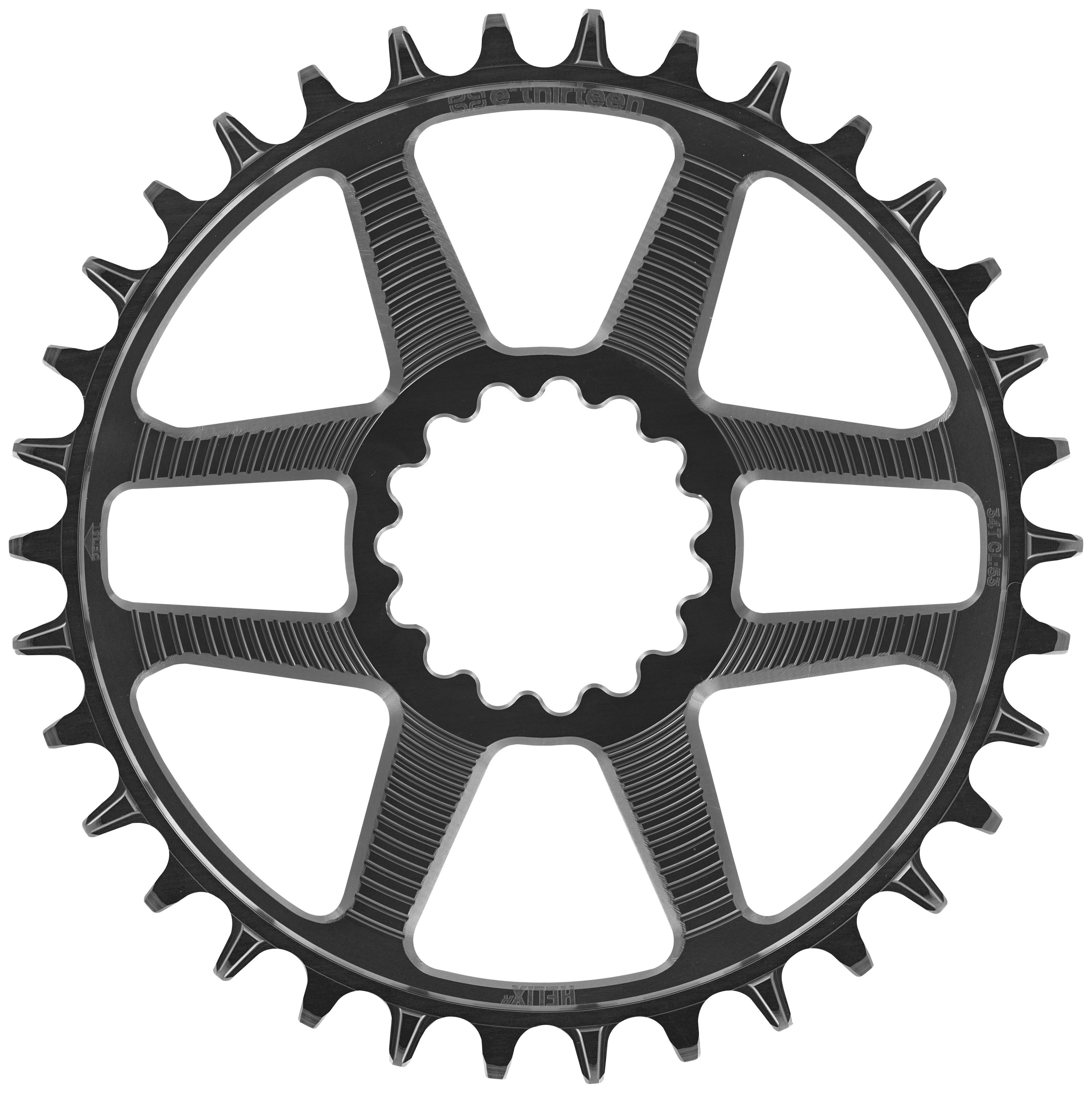 E*THIRTEEN HELIX R GUIDERING DIRECT MOUNT CHAINRING, 34 T., 52/55MM FLIP FLOP, 11/12-SPD, BLACK E*THIRTEEN HELIX R GUIDERING DIRECT MOUNT CHAINRING, 34 T., 52/55MM FLIP FLOP, 11/12-SPD, BLACK