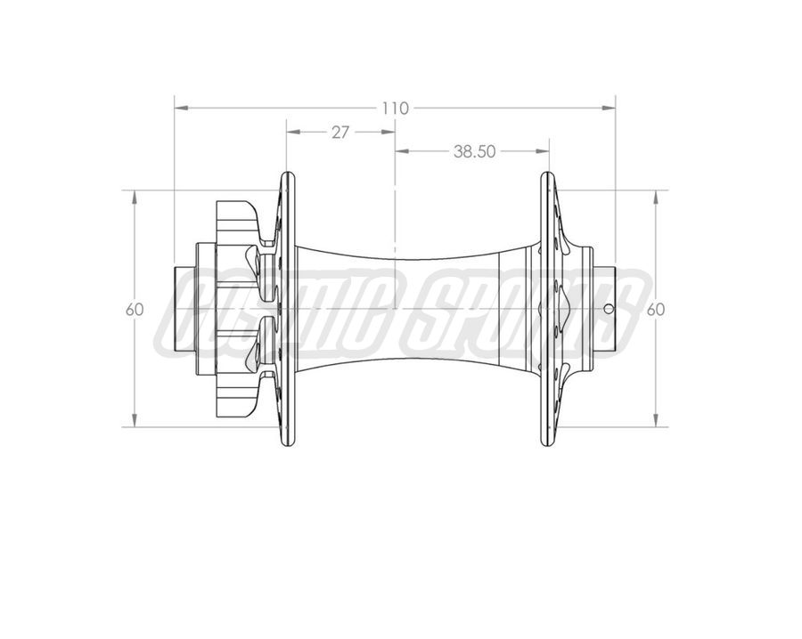 WHITE INDUSTRIES XMR+ DISC 6-BOLT BOOST HUB FRONT, 110X15MM, 28 H.