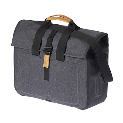 SACOCHE ARRIERE VELO LATERALE BASIL URBAN DRY BUSINESS DROIT-GAUCHE GRIS 20L WATERPROOF FIXATION HOOK-ON (38X15X37CM) SACOCHE ARRIERE VELO LATERALE BASIL URBAN DRY BUSINESS DROIT-GAUCHE GRIS 20L WATERPROOF FIXATION HOOK-ON (38X15X37CM)