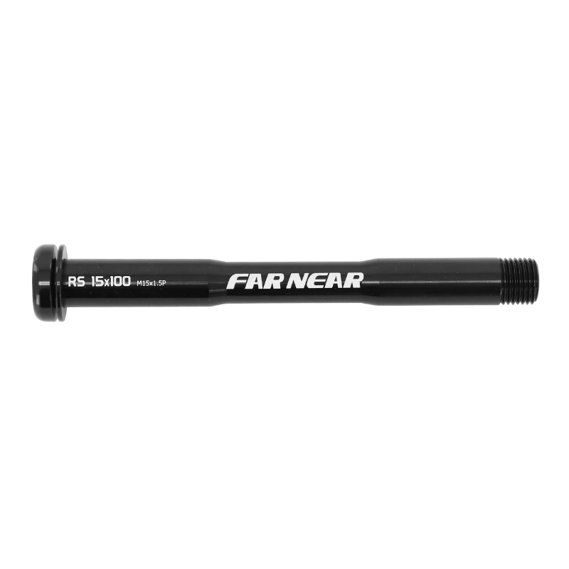 AXE TRAVERSANT - BLOCAGE ROUE AVANT SWITCH FILETAGE M15X1.5MM  POUR ROCKSHOX 15X100 NOIR (146MM HORS BUTEE DONT FILETAGE 10MM)