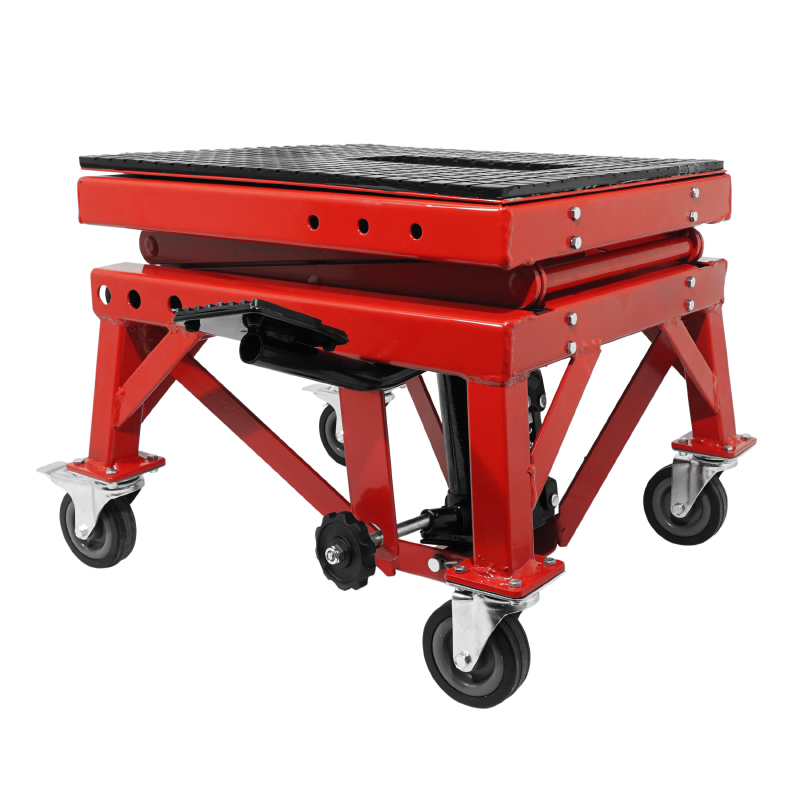 LEVE-PONT MOTO-TROTTINETTE P2R HYDRAULIQUE A COLONNE SUR ROULETTES HAUTEUR MINI 38CM MAXI 95CM ACIER ROUGE LEVE-PONT MOTO-TROTTINETTE P2R HYDRAULIQUE A COLONNE SUR ROULETTES HAUTEUR MINI 38CM MAXI 95CM ACIER ROUGE
