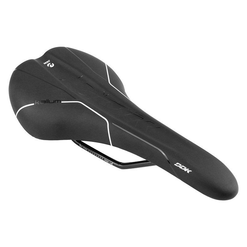 SELLE NEWTON ROUTE-VTT KALLUM NOIR LISERET BLANC 281X140MM RAIL ACIER NOIR