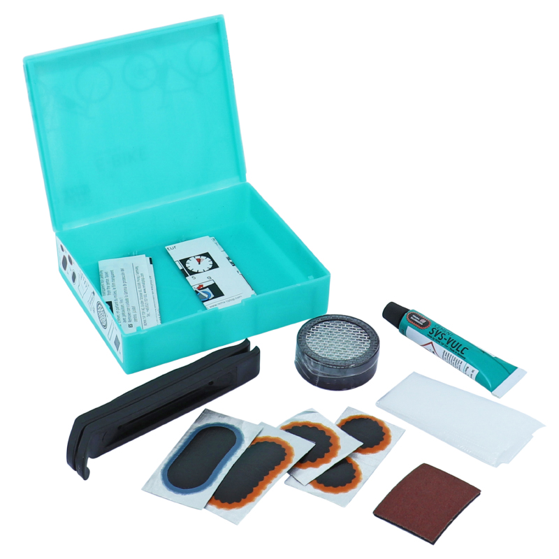 KIT REPARATION CHAMBRE A AIR TIP TOP TT09 E-BIKE A SUSPENDRE 4 RUSTINES + 1 F2 POUR PNEU BLEU RENFORCE + COLLE 5G + PAPIER PONCE + 2 DEMONTES PNEUS) AVEC NOTICE (5060900) KIT REPARATION CHAMBRE A AIR TIP TOP TT09 E-BIKE A SUSPENDRE 4 RUSTINES + 1 F2 POUR PNEU BLEU RENFORCE + COLLE 5G + PAPIER PONCE + 2 DEMONTES PNEUS) AVEC NOTICE (5060900)
