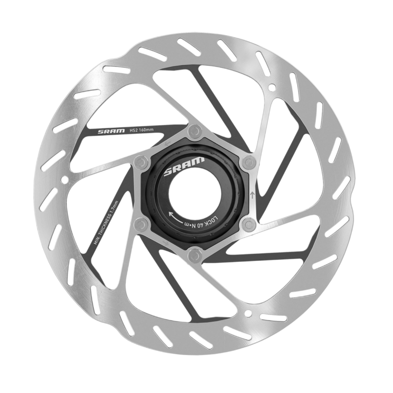 DISQUE DE FREIN VTT CENTERLOCK SRAM HS2 160MM ARGENT (BORD ARRONDI) DISQUE DE FREIN VTT CENTERLOCK SRAM HS2 160MM ARGENT (BORD ARRONDI)