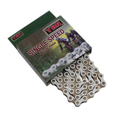CHAINE VELO 1-3V. BMX YBN S410 BLANC-ARGENT 112 MAILLONS (FIXIE - SINGLESPEED) CHAINE VELO 1-3V. BMX YBN S410 BLANC-ARGENT 112 MAILLONS (FIXIE - SINGLESPEED)