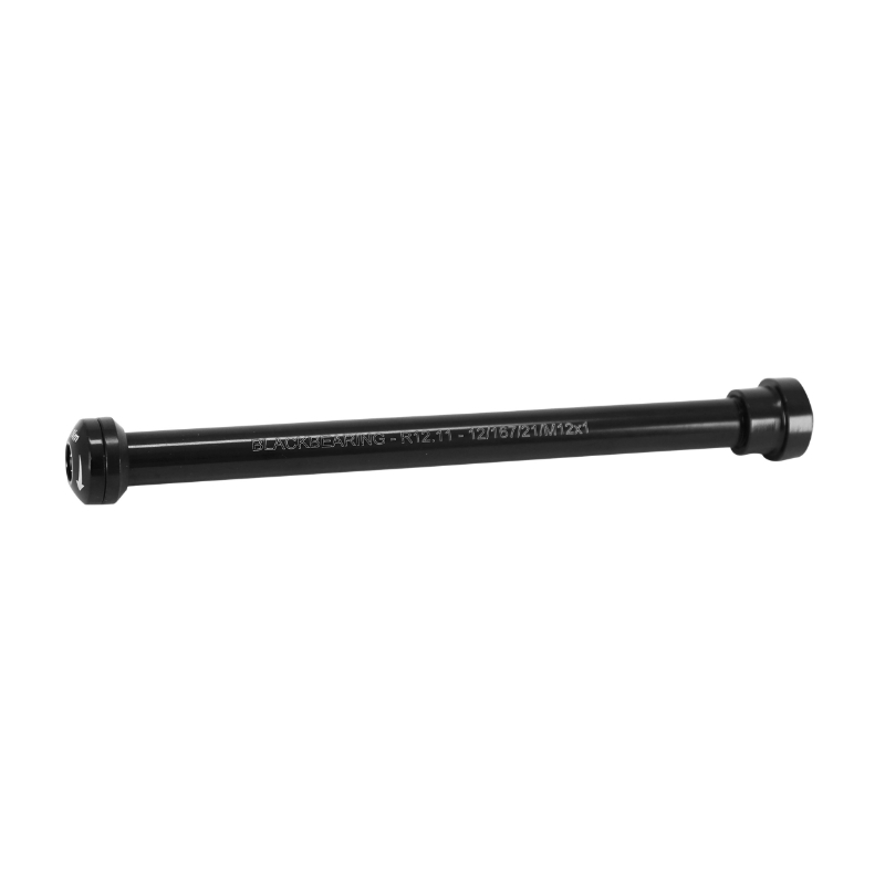 AXE TRAVERSANT - BLOCAGE ROUE ARRIERE BLACKBEARING FILETAGE M12X1.0MM NOIR (167MM HORS BUTEE DONT FILETAGE 19MM) AVEC ECROU AXE TRAVERSANT - BLOCAGE ROUE ARRIERE BLACKBEARING FILETAGE M12X1.0MM NOIR (167MM HORS BUTEE DONT FILETAGE 19MM) AVEC ECROU