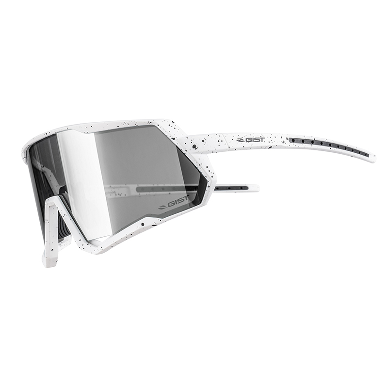 LUNETTES VELO ADULTE GIST MASK MONTURE BLANC VERRE FUME POLYCARBONATE (PROTECTION 100% CONTRE UVA, UVB, UV)