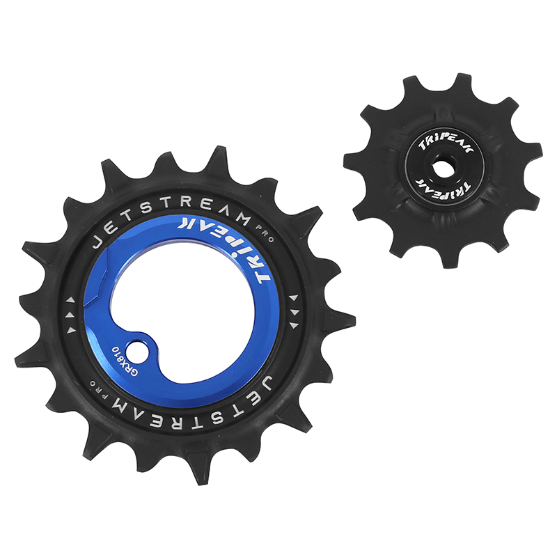 GALET DERAILLEUR AOPW TRIPEAK 11-18 DENTS CERAMIQUE 12-11X2V. SHIMANO GRX RX810 - 815 - 820 BLEU FONCE (JEU DE 2) (GARANTIE 4 ANS)