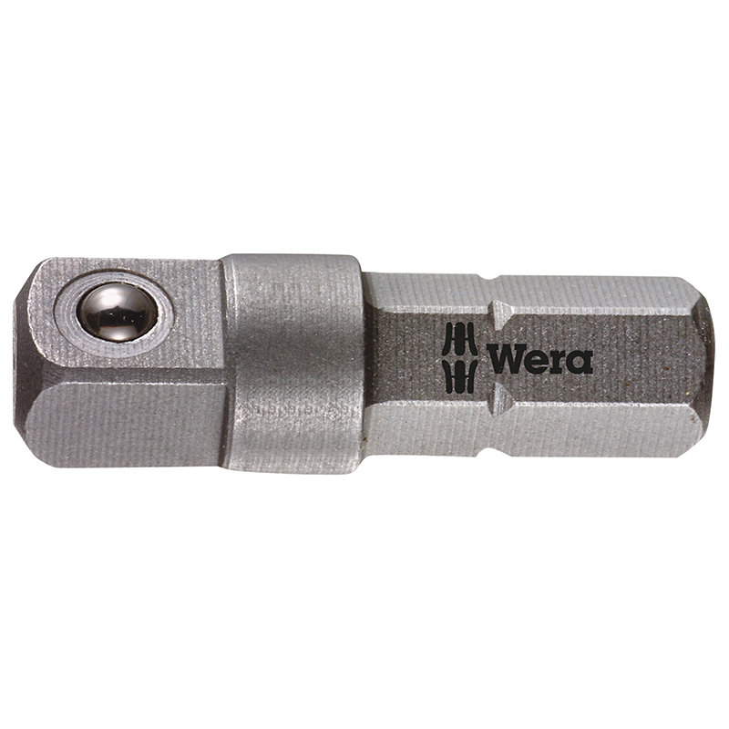 ADAPTATEUR-PORTE DOUILLE WERA 870-1 ELEMENT-TIGE DE LIAISON-CONNEXION 1-4 AVEC BILLE POUR DOUILLE A CARRE L 25 MM (VENDU A L'UNITE)  -MARQUE ALLEMANDE POUR LES ATELIERS-