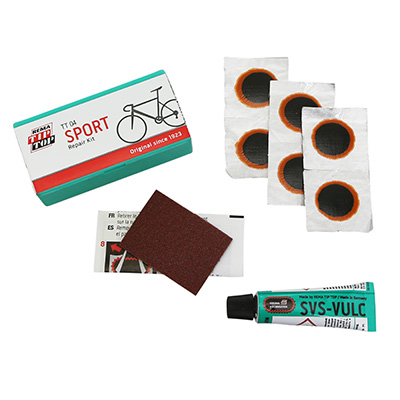 KIT REPARATION CHAMBRE A AIR TIP TOP TT04 SPORT BOITE (6 PATCHS F0 15MM + COLLE 3G + PAPIER PONCE) AVEC NOTICE (5060045) KIT REPARATION CHAMBRE A AIR TIP TOP TT04 SPORT BOITE (6 PATCHS F0 15MM + COLLE 3G + PAPIER PONCE) AVEC NOTICE (5060045)
