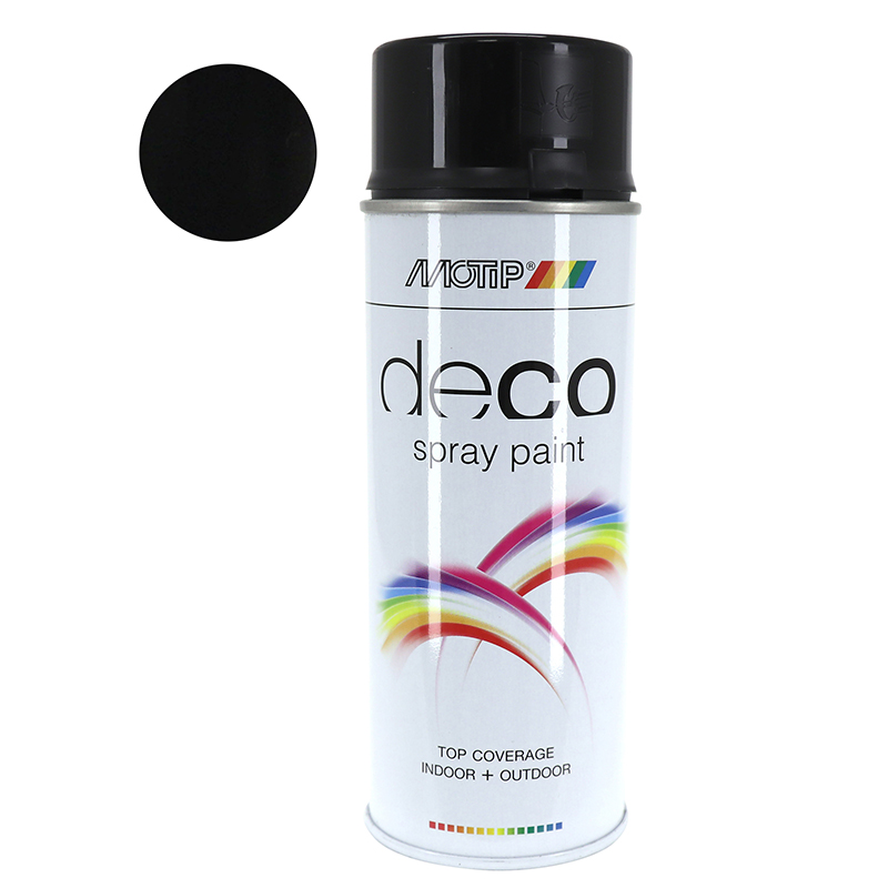 BOMBE DE PEINTURE MOTIP DECO GLYCERO BRILLANT NOIR BRILLANT AEROSOL 400ML (01602) BOMBE DE PEINTURE MOTIP DECO GLYCERO BRILLANT NOIR BRILLANT AEROSOL 400ML (01602)