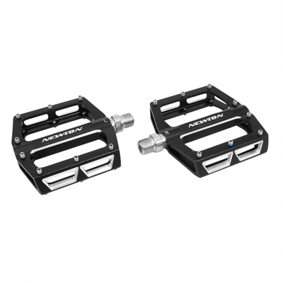 PEDALE VTT PLATEFORME DESCENTE - BMX NEWTON NOIR A ROULEMENTS ALU CNC FILETAGE 9-16 AVEC PICOTS ARGENT (PAIRE) 108X98MM PEDALE VTT PLATEFORME DESCENTE - BMX NEWTON NOIR A ROULEMENTS ALU CNC FILETAGE 9-16 AVEC PICOTS ARGENT (PAIRE) 108X98MM