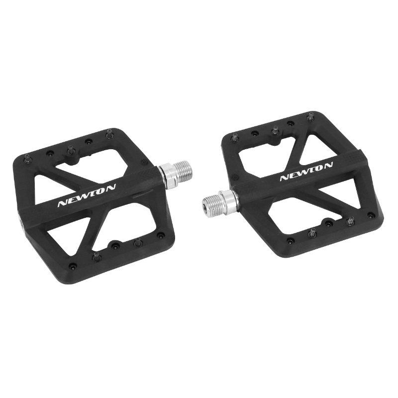 PEDALE VTT PLATEFORME DESCENTE - BMX NEWTON NOIR FIBRE AXE ALU FILETAGE 9-16 AVEC PICOTS INTERCHANGEABLES (PAIRE) PEDALE VTT PLATEFORME DESCENTE - BMX NEWTON NOIR FIBRE AXE ALU FILETAGE 9-16 AVEC PICOTS INTERCHANGEABLES (PAIRE)