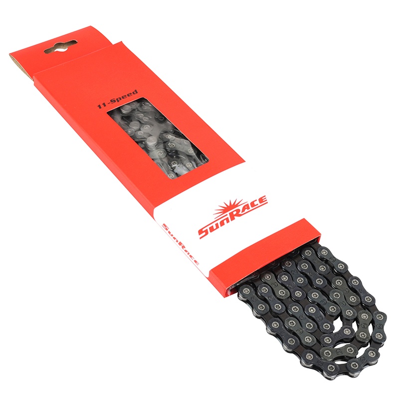 CHAINE VELO 11V. ROUTE-VTT SUNRACE CNU11A NOIR 126 MAILLONS (U-SERIES COMPATIBLE CUES) CHAINE VELO 11V. ROUTE-VTT SUNRACE CNU11A NOIR 126 MAILLONS (U-SERIES COMPATIBLE CUES)