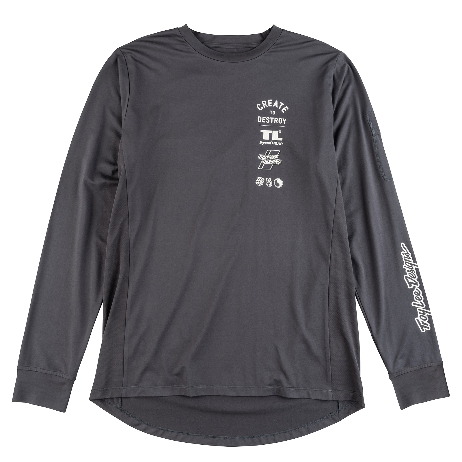 TROY LEE DESIGNS RUCKUS LONG SLEEVE RIDE TEE, DESTROY, CARBON, XXL, XXL TROY LEE DESIGNS RUCKUS LONG SLEEVE RIDE TEE, DESTROY, CARBON, XXL, XXL