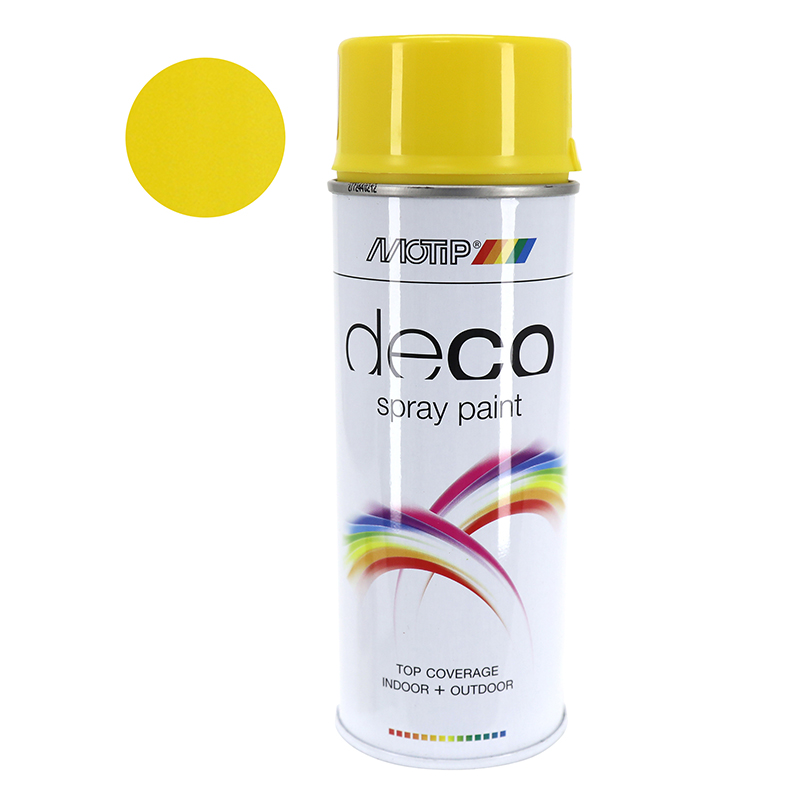 BOMBE DE PEINTURE MOTIP DECO GLYCERO BRILLANT JAUNE COLZA AEROSOL 400ML (01679) BOMBE DE PEINTURE MOTIP DECO GLYCERO BRILLANT JAUNE COLZA AEROSOL 400ML (01679)