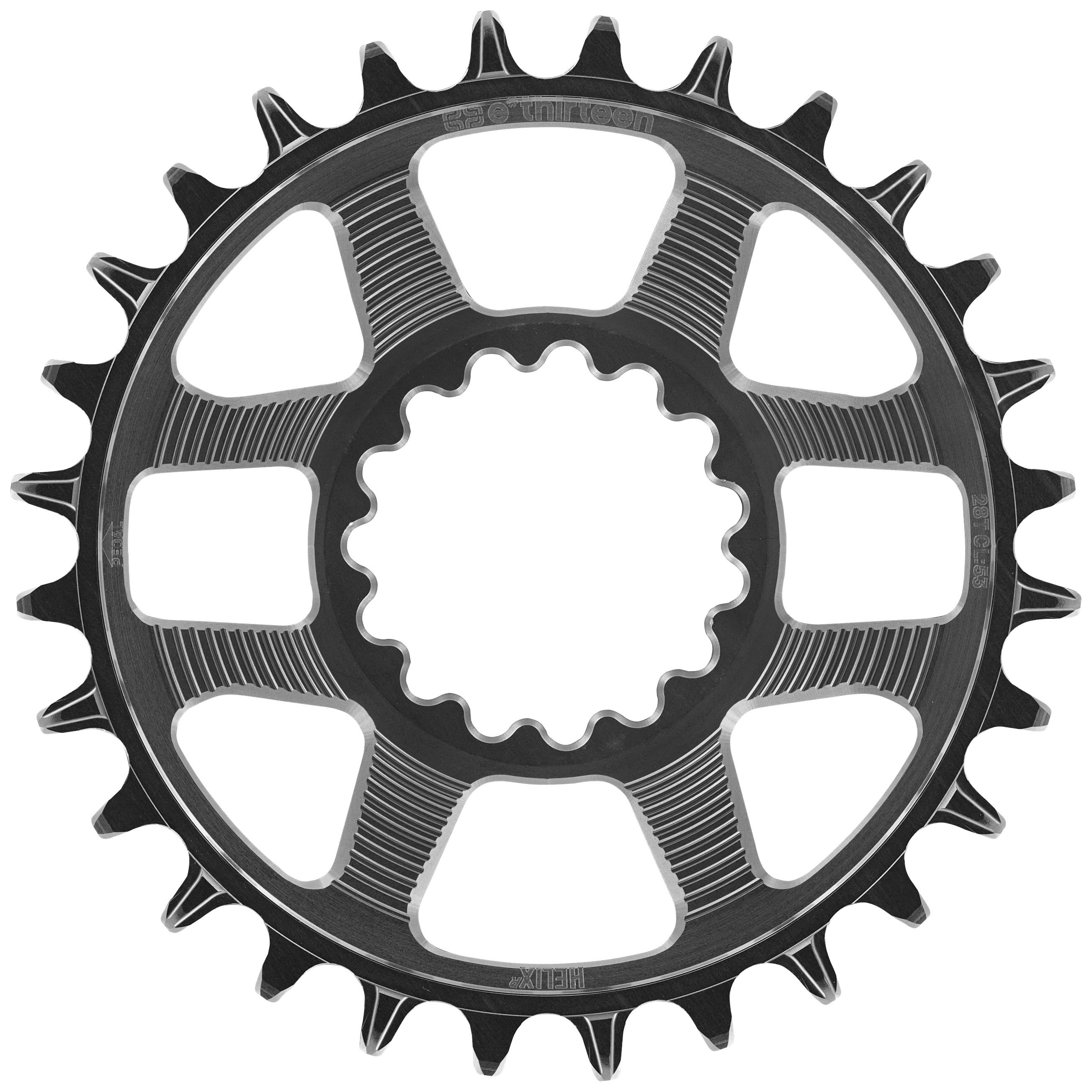 E*THIRTEEN HELIX R GUIDERING DIRECT MOUNT CHAINRING, 28 T., 52/55MM FLIP FLOP, 11/12-SPD, BLACK E*THIRTEEN HELIX R GUIDERING DIRECT MOUNT CHAINRING, 28 T., 52/55MM FLIP FLOP, 11/12-SPD, BLACK