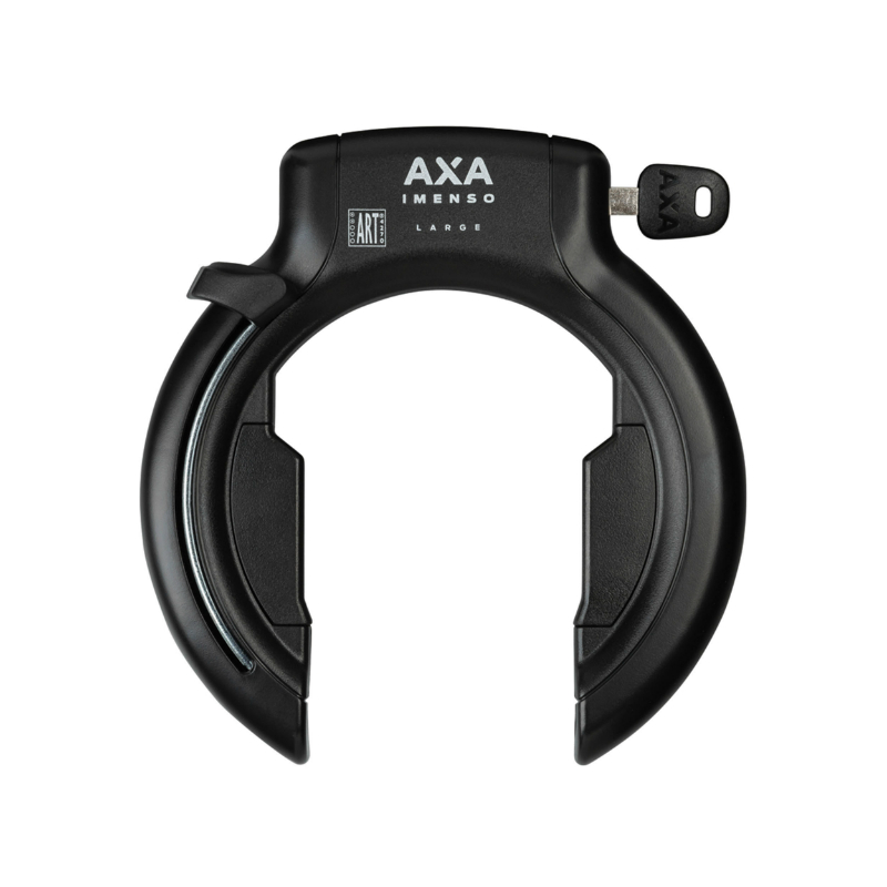 ANTIVOL VELO FER A CHEVAL AXA IMENSO GRANDE OUVERTURE 75MM NOIR (SANS FIXATION) - COMPATIBLE PLUG ULC-   SECURITE NIVEAU 12-15 (CLE PRISONNIERE)