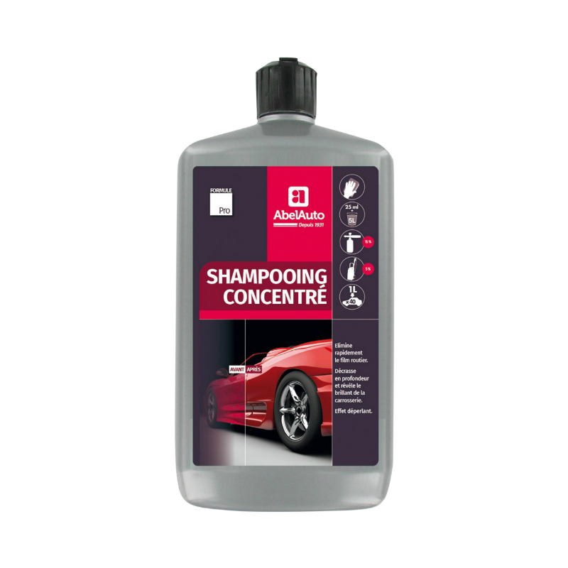 NETTOYANT SHAMPOING CONCENTRE CARROSSERIE ABEL AUTO 1L (MARQUE FRANCAISE)  -GAMME PROFESSIONNELLE-