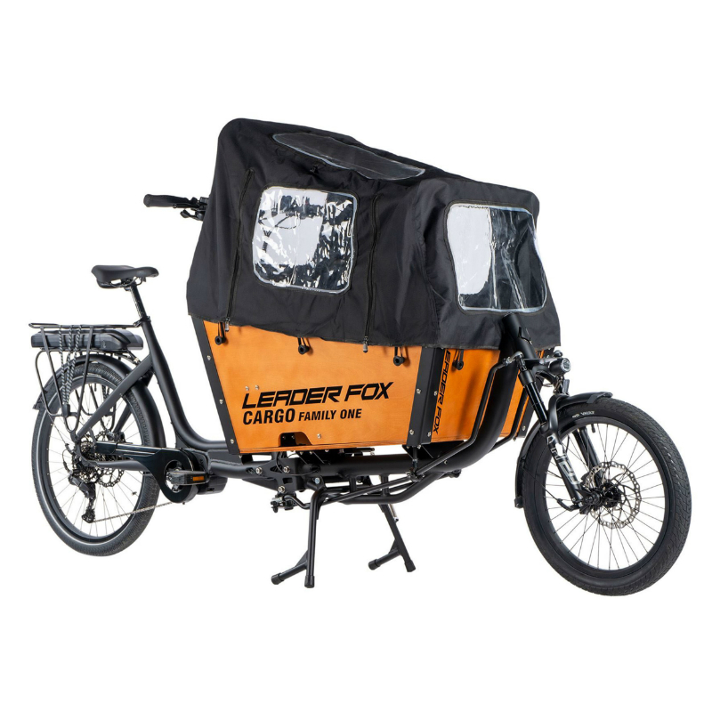 VELO ELECTRIQUE-VAE CARGO 20-26 LEADER FOX E-BIKE FAMILY ONE MIXTE NOIR MAT 9V MOTEUR CENTRAL BAFANG M420 36V 80NM BATTERIE 20AH