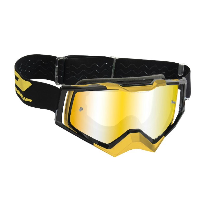 MASQUE-LUNETTES CROSS PROGRIP 3309 FL RAPID MULTILAYERED GRIS-OR-NOIR ECRAN MIROIR JAUNE ANTI-RAYURES-ANTI U.V.-ANTI-BUEE (HOMOLOGUE CE-EN-N° AC-96025 REV.2)