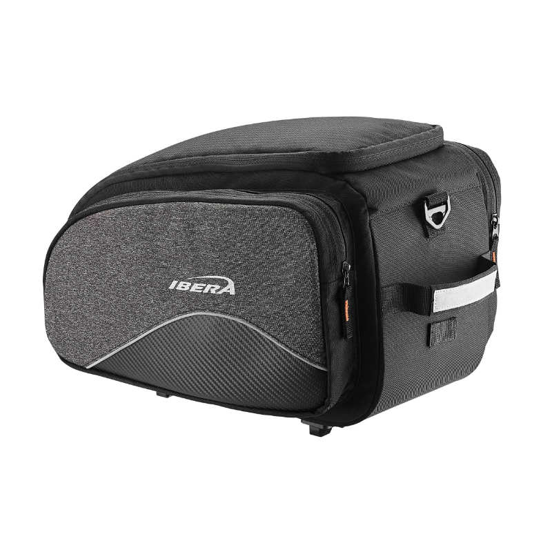 SACOCHE ARRIERE VELO TRUNKBAG IBERA COMMUTER BAG MIK NOIR 15L FIXATION PORTE BAGAGE SYSTEME MIK (37.5X26X25CM)