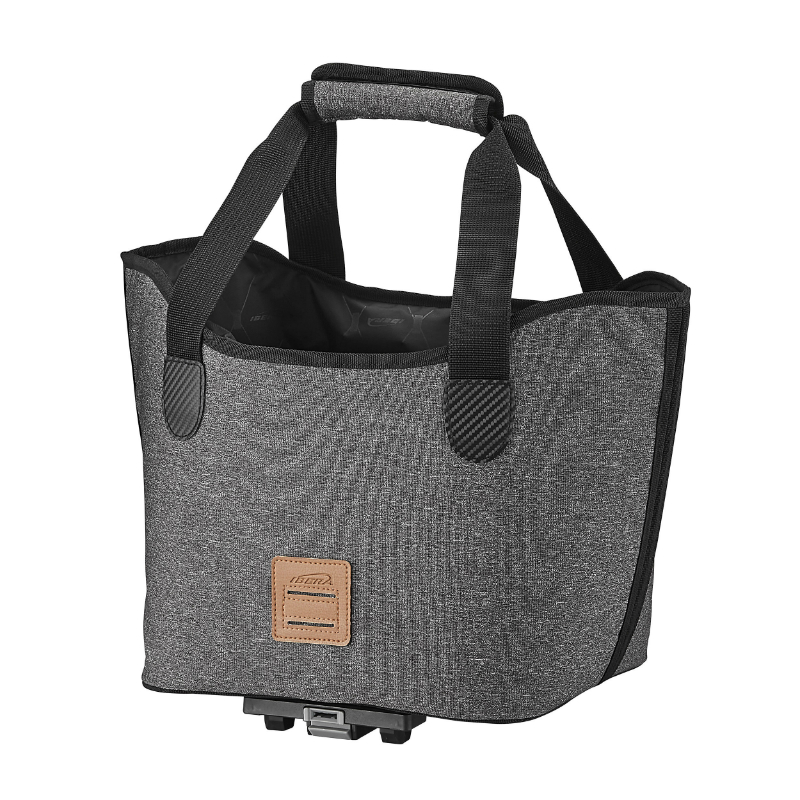 PANIER-SAC AVEC POIGNEES IBERA SHOPPING MIK GRISE 17L FIXATION ARRIERE SYSTEME MIK (24X26.5X26CM)