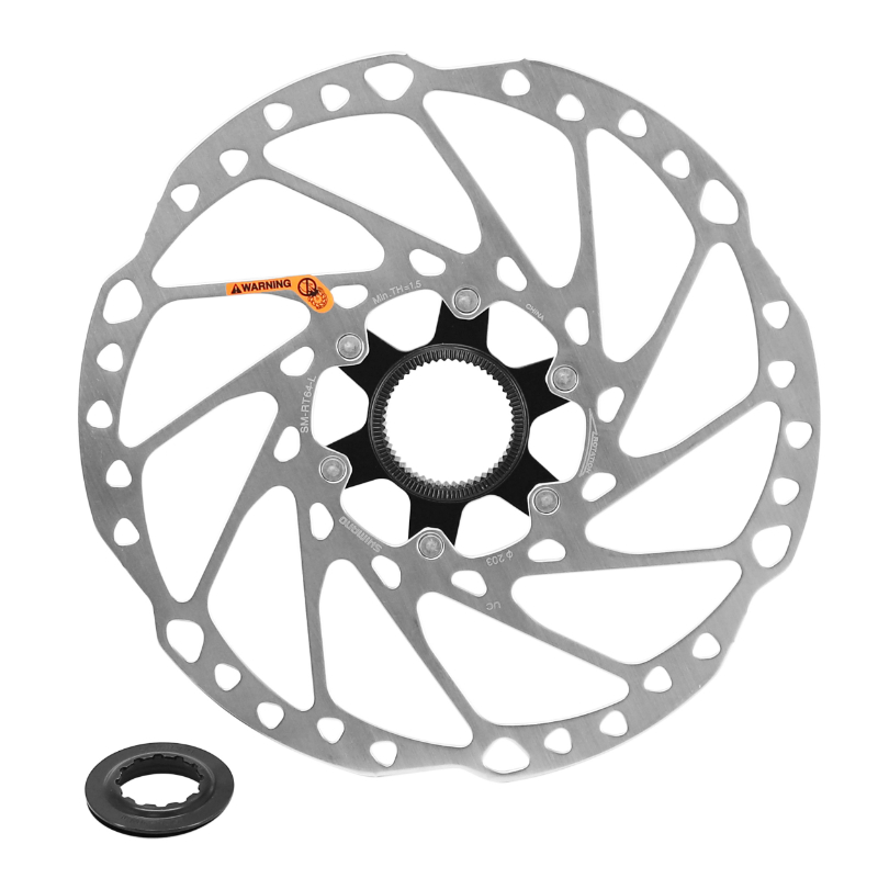 DISQUE DE FREIN VTT CENTERLOCK SHIMANO 203MM DEORE-SLX  RT64 (ECROU INTERNE) (EN SACHET POUR ATELIER)