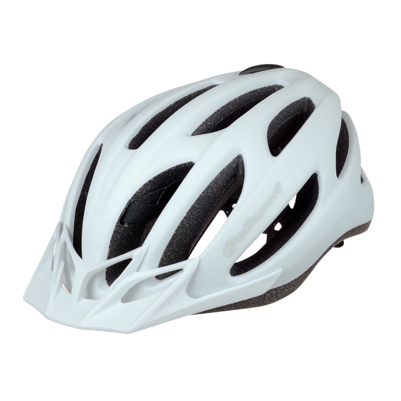 CASQUE VELO CITY ADULTE POLISPORT SPORT FLOW IN-MOLD BLANC MAT AVEC VISIERE BLANCHE TAILLE 58-62 SYSTEM QUICK LOCK