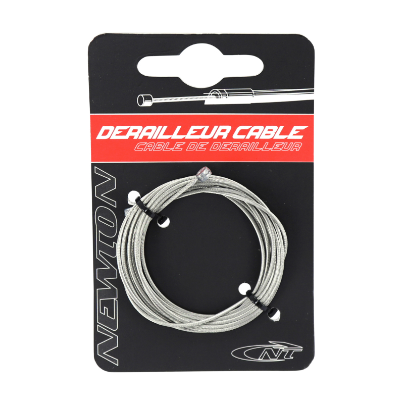 CABLE DE DERAILLEUR NEWTON INOX RENFORCE POUR SHIMANO ET ADAPTABLE 1,1 MM  LONG 2,00 M  (VENDU SUR CARTE A L\'UNITE) (OFFRE SPECIALE)