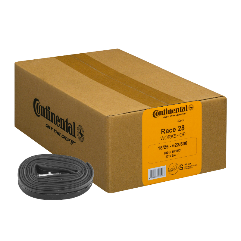 CHAMBRE A AIR VELO 700 X 20-25 CONTINENTAL VALVE PRESTA OBUS DEMONTABLE 60 MM (CARTON DE 50 PIECES)